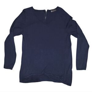 Lane Bryant navy deep scoop neck top